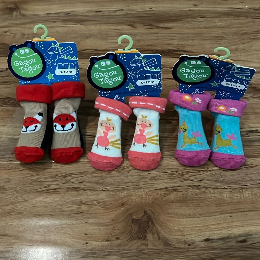 NWT 3 Sets of 0-12 Month Socks